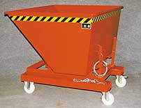 Self dumping hopper with polyamide wheels 