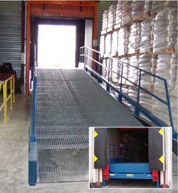 Fixed ramp with integrated leveler