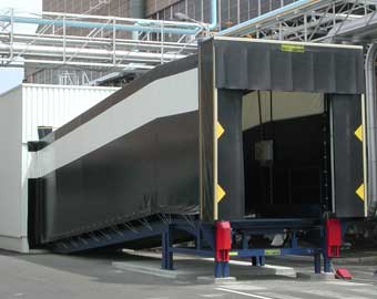 Covered fixed ramp + Telescopic lip dock leveler STV 