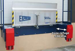 Stationary drawbridge leveler with anti-squash monobloc frame