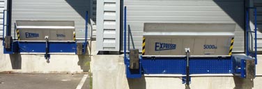 Electrified stationary drawbridge leveler with anti-squash monobloc frame