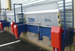 Electrified stationary drawbridge leveler with anti-squash monobloc frame