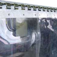 Flexible door with PVC strip curtains - Model PTLT1 - Hook system, releasable strip curtains