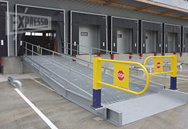 Automatic locking dock barrier