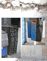 Destruction of dock bumpers 