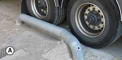 Concrete-embedded galvanized wheel guides