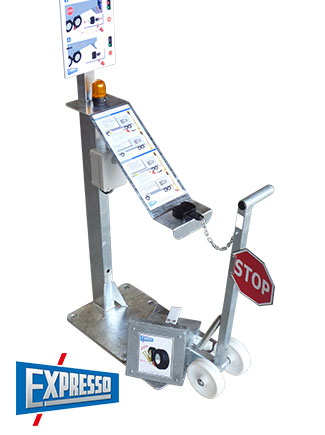 Wireless galvanized electric Wheel Chock with Cale Box depot system