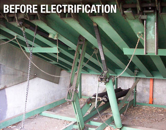 Before electrification of the dock leveller