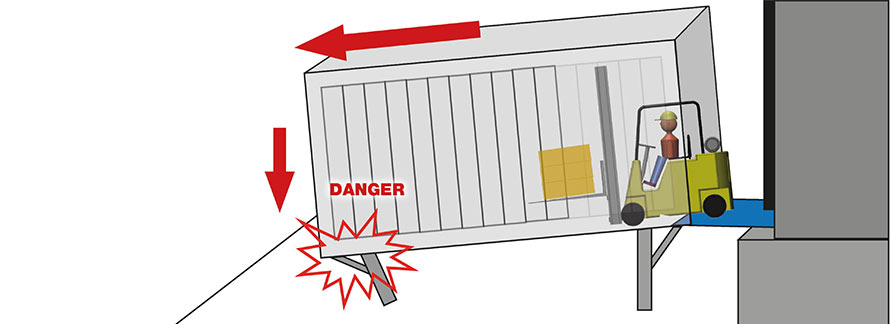 Risque de basculement des caisses mobiles