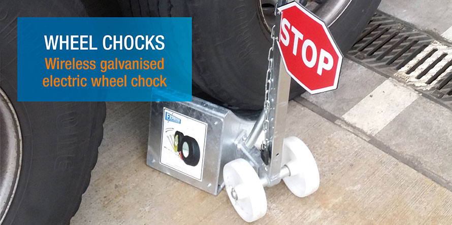 Electric wheel chock with eccentric lever