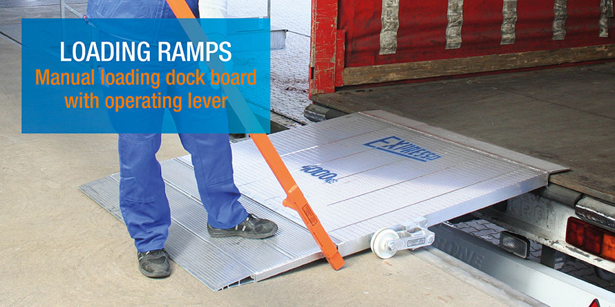 Aluminium manual loading ramp with operating lever type BSM